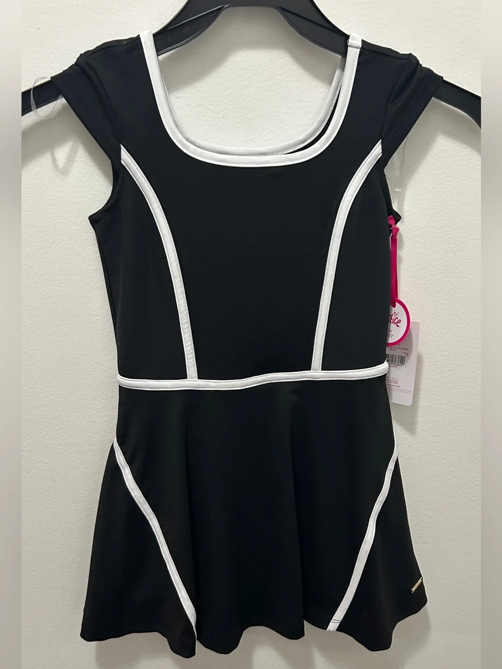 Justice Black & White Skater Dress Girls Size 7/8 NWT Athletic